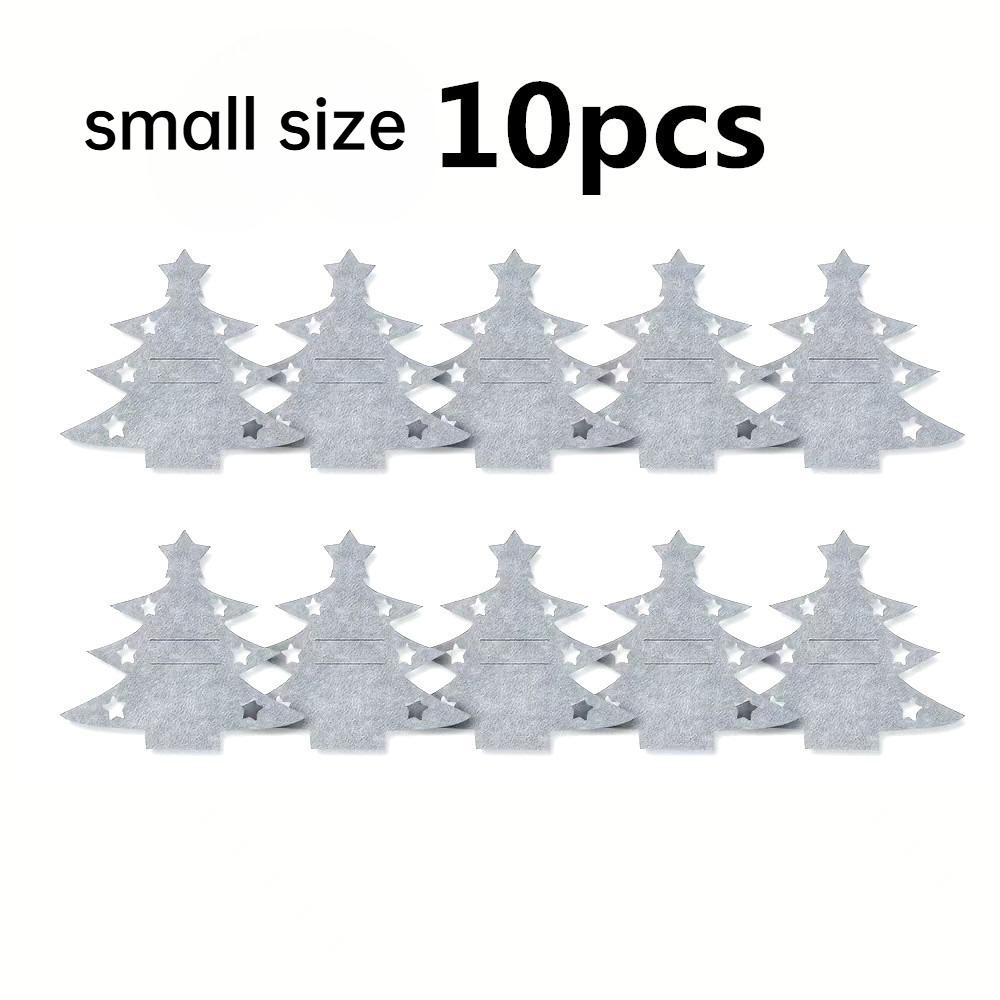 12 Stück Weihnachtsbaumförmige Filz-Besteckmatten mit Sternendekor, langlebig für Zuhause, weihnachtliche Festparty-Tischdeko-Accessoires
