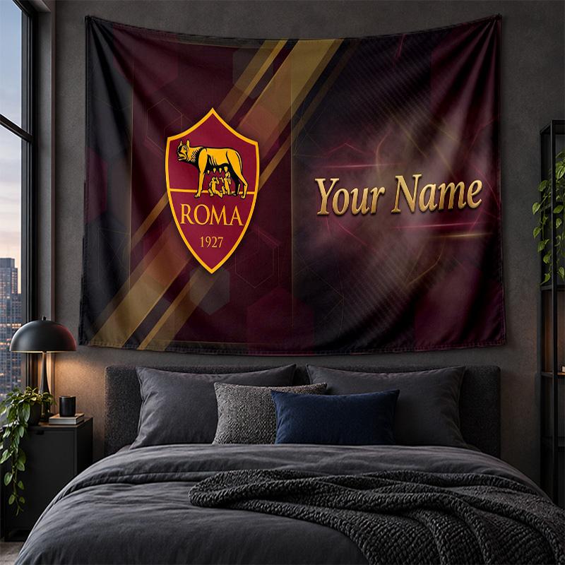 Personalized Tapestry Wall Hanging AS Roma FC Pattern Art Background Cloth