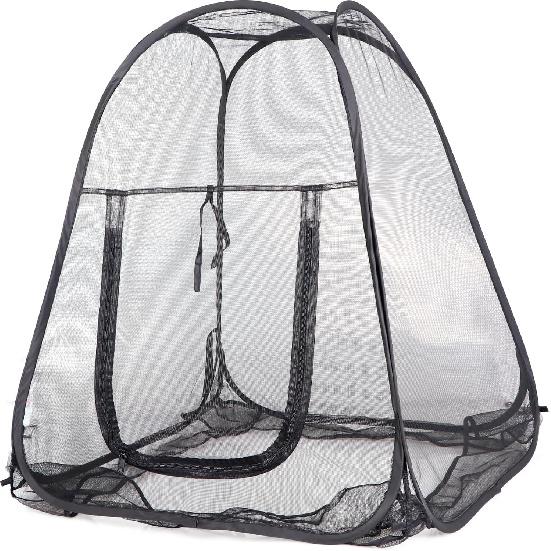 Mesh Plant Cover from Animals, Plant Netting Pest Guard Cover, Plant Tent Cage Pop-up with 4 Stakes for Vegetables, Fruits, Flowers, 28 X 28 X 32