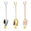1PC 304 Stainless Steel Vintage Coffee Scoop Ice Cream Scoop Creative Tea Scoop Fruit Fork Fashion Cutlery Set