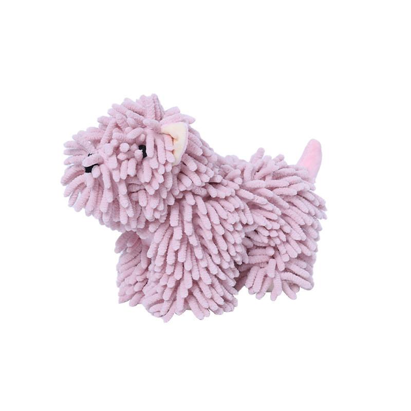Cute Dog Cartoon Plush Hand Towel With Soft Polyester Fiber For Kids Bathroom And Gift
