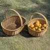 Japanese-Style Handwoven Shopping Basket, Imitation Rattan, Large Picnic Basket, Handmade Fruit Basket, Egg Basket