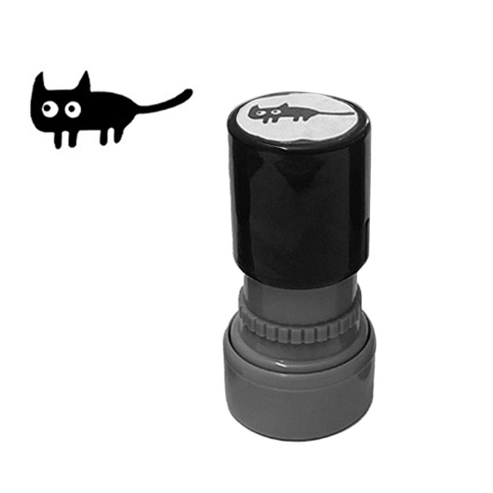 

Black Cat Stamp Small Black Cat Sign In Punch Stamp Teacher Encourages Stamp Office Supplies Lucky Black Fur Cat With Homework