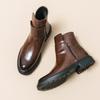 Casual Leather Men Chelsea Boots New Fashion Mens Ankle Boots Side Zipper Male Footwear Versatile Leisure Walk Motorcycle Botas
