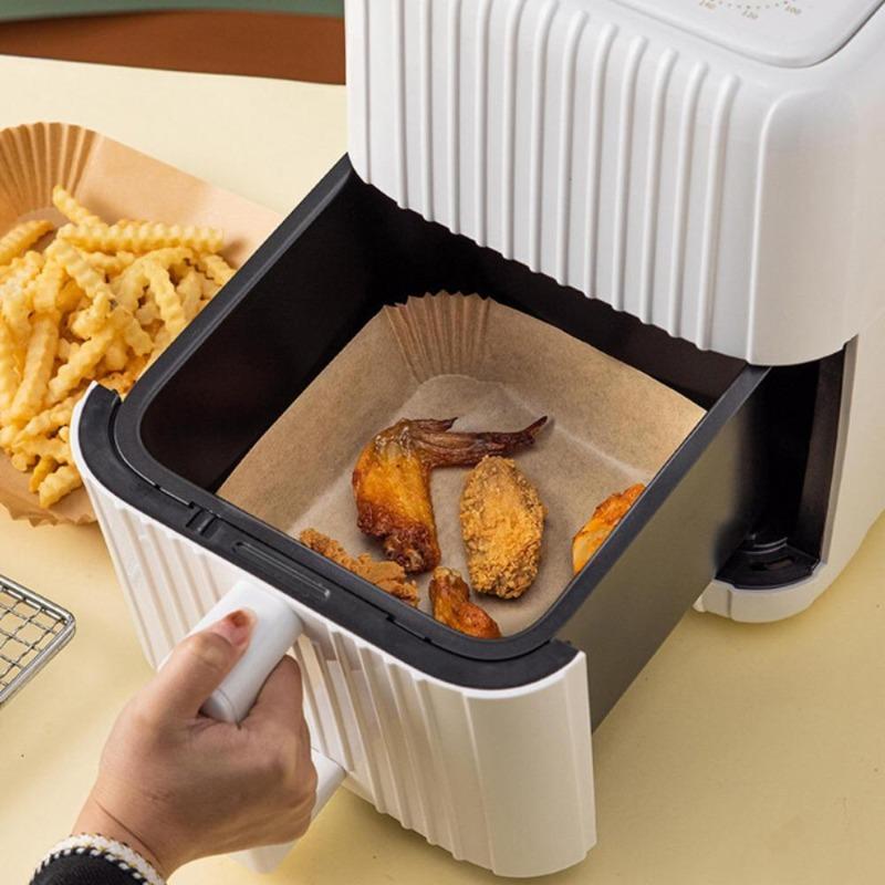150PCS Kitchens Accessories Air Fryer Paper Kitchen Utensils Disposable Square Round Pastry Molds BBQ Plate Non-stick Pad