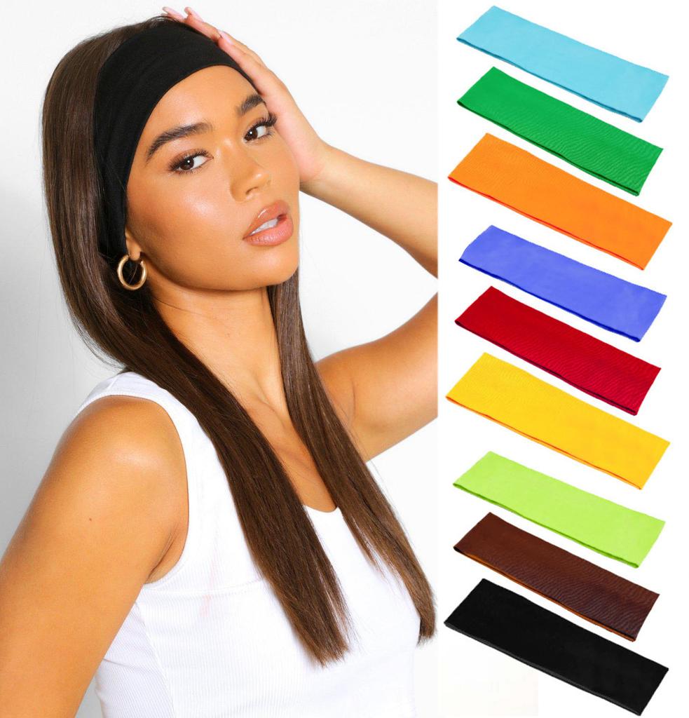 Summer Fashion Sports Headband Wide Elastic Yoga Hair Bands Fitness Running Headwear Women Girls Makeup Hairband Sweatband