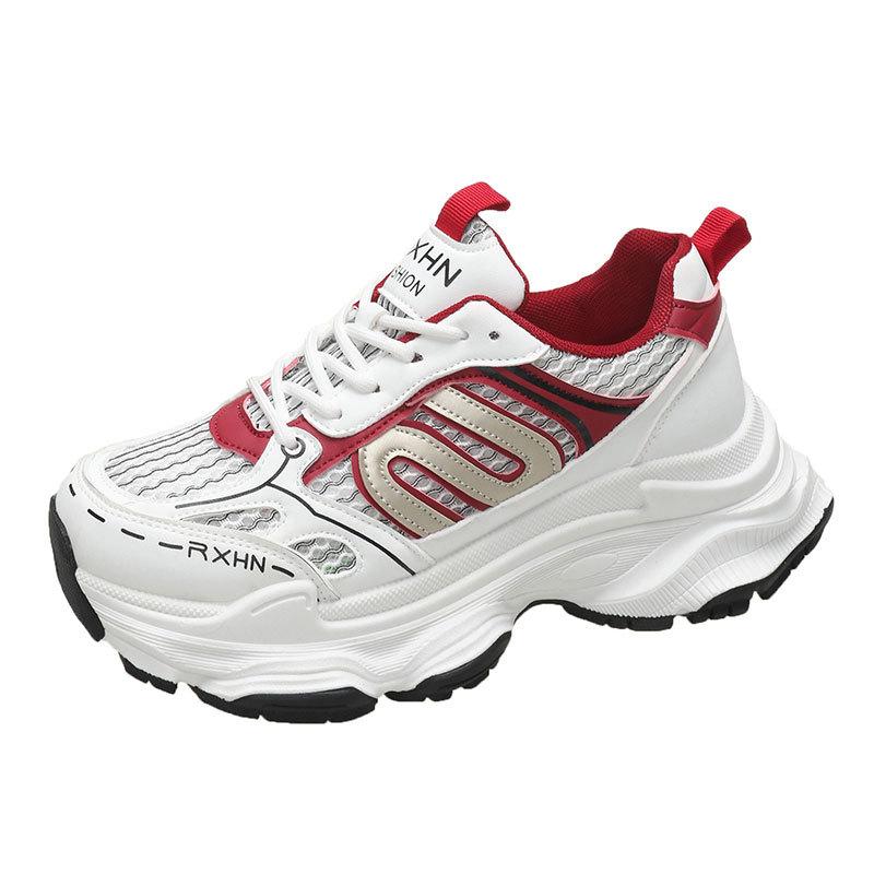 Thick-soled dad shoes children's 2025 new popular spring and autumn thin mesh breathable mesh shoes heightening casual sports shoes