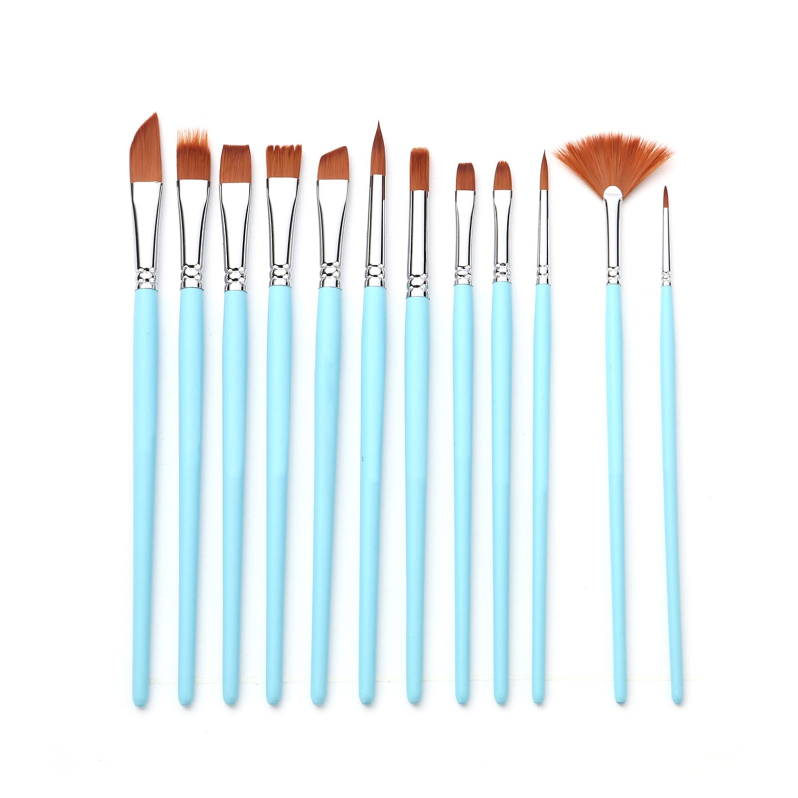 

18pcs Artist Paint Brushes Set Bag Pack with Scraper Watercolor Brush Pen Nylon Hair Delicate Wooden Handle светло-синий