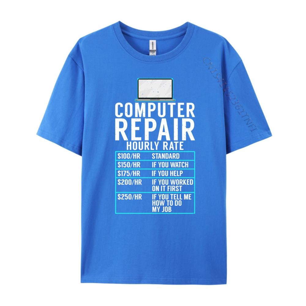 Computer Repair Hourly Rate Computer Technician Funny Shirts Adult T Shirt Mens Gifts Print Camisetas De Hombre