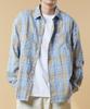 KOLEAT (Unisex) Brushed Overfit Bros Autumn/Winter Check Shirt [Sky_Blue] Kcl.