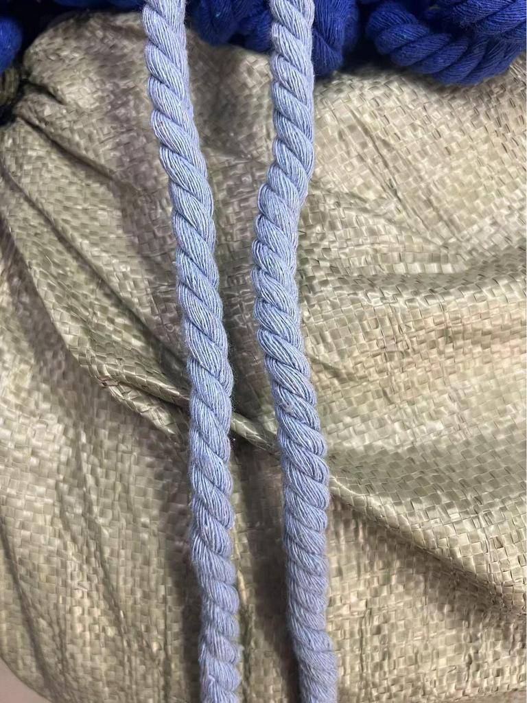 8mm-12mm Multicolor Cotton Three-Strand Rope for DIY Braided Projects, Handcrafted Curtain Decor, and Binding