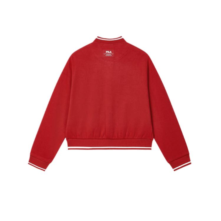 New FILA HERITAGE Baseball Jacket Women's Rhythmic Red F11W518508F-PK