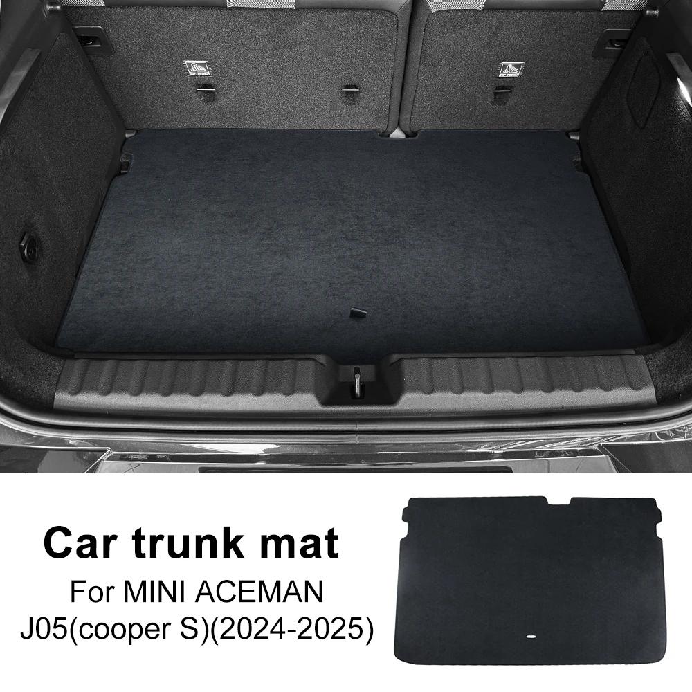 Car Rear Trunk Mat for BMW Mini Aceman J05 2024 2025 Anti-kick Pad Interior Protective Decal Accessories Flannel Styling for J05 Aceman