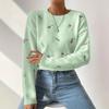 Korean Style Gentle Knitted Sweater Loose Fit Round Neck Pullover Women S Top