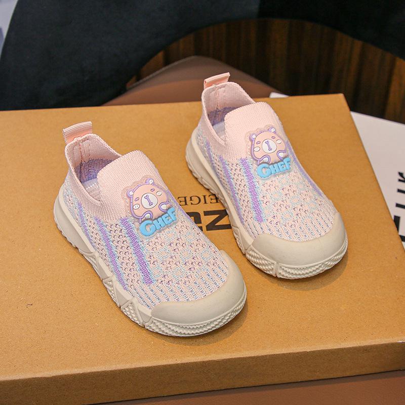 Knitted Mesh Toddler Sock Shoes for Boys - Soft Sole Indoor Shoes 26 розовый