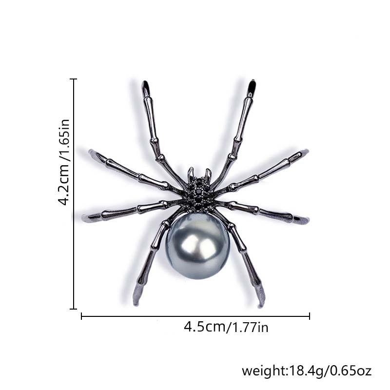 New Exaggerated Gothic Dark Halloween Earrings For Women Simple Personality Punk Black Spider Pearl Stud Earrings Party Jewelry