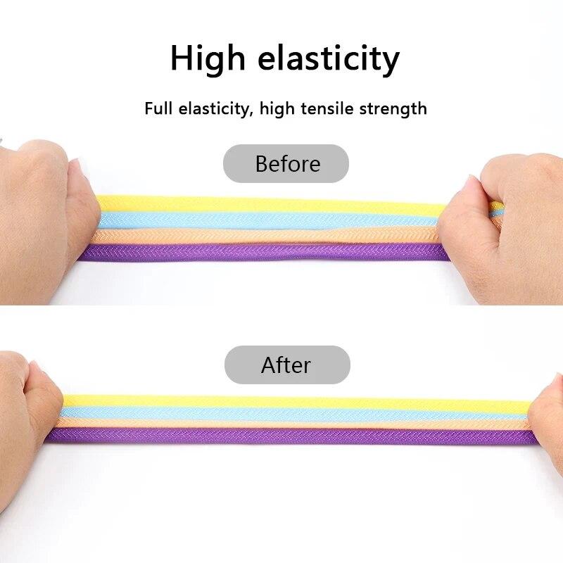 Elastic Laces Sneakers Diamond Cross Locks Shoelaces Without Ties Kids Adult 8MM Width No Tie Shoe Laces Rubber Bands Shoelace