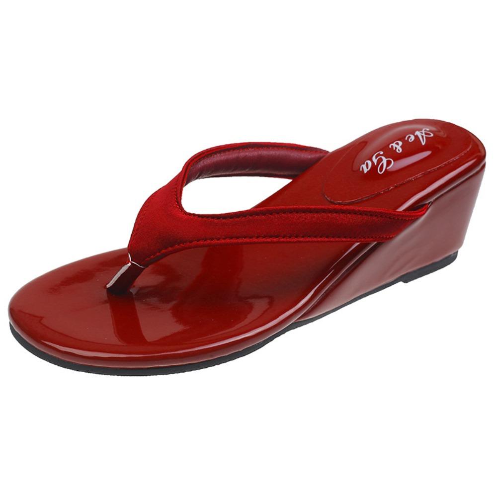 2026 Summer Clip Toe Women Wedges Heel Slippers Shoes Ladies Comfort Beach Vacation Slides Shoes Flip Flop
