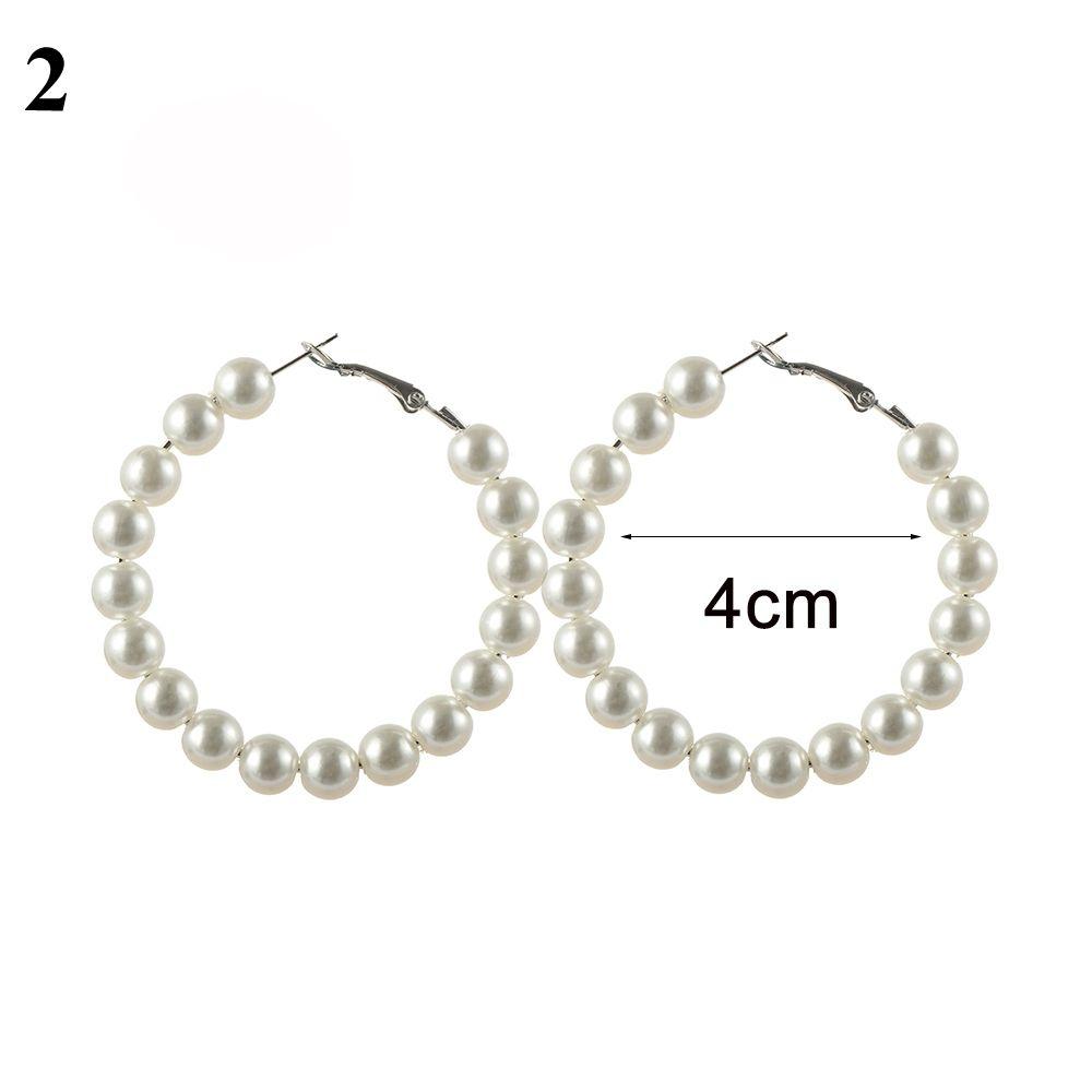 

Ювелирные изделия мода свадьба помолвка круглая форма висячие серьги-гвоздики элегантный жемчужный обруч серьги 2