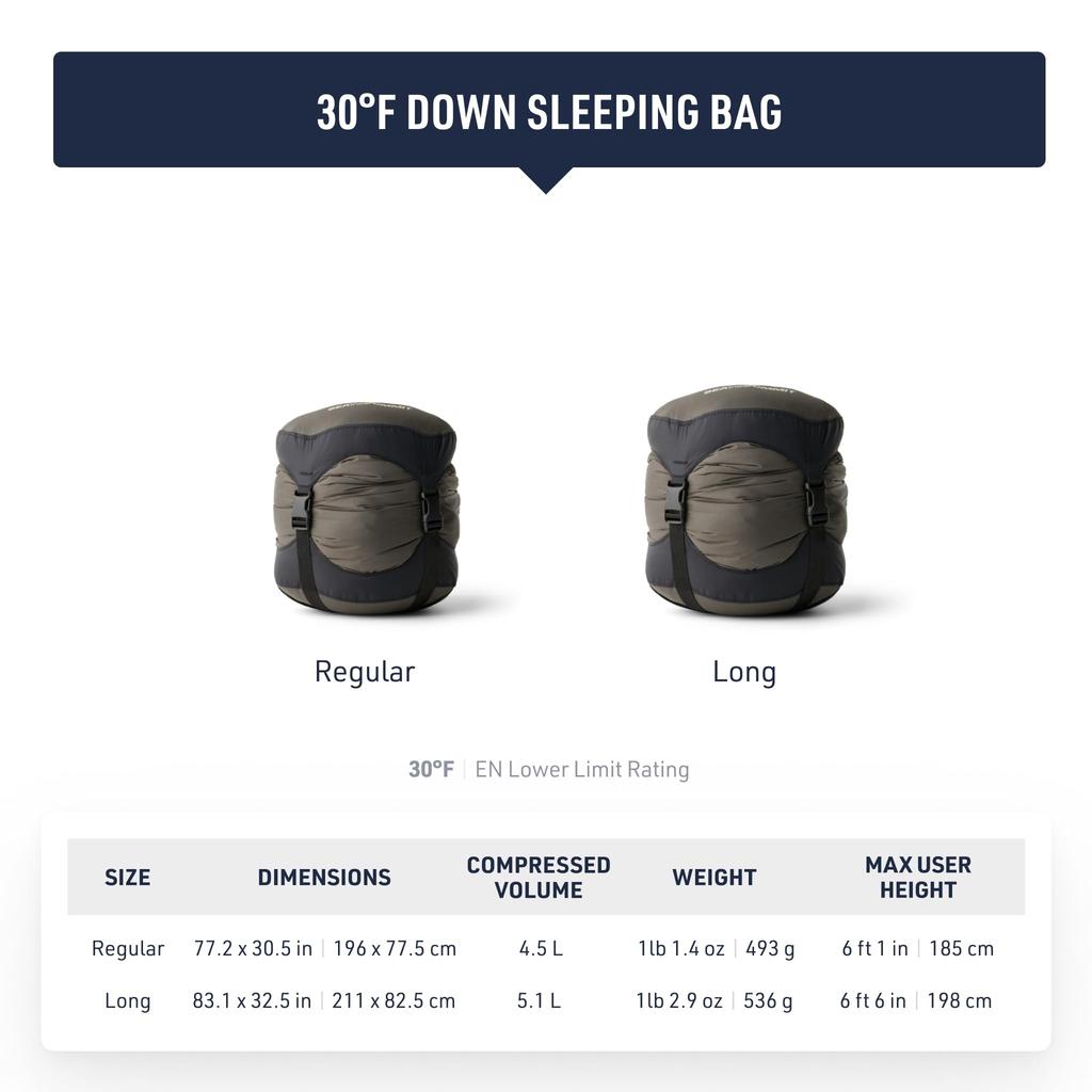 Sea To Summit Spark Ultralight Down Sleeping 30 Bag, Degrees, Regular.