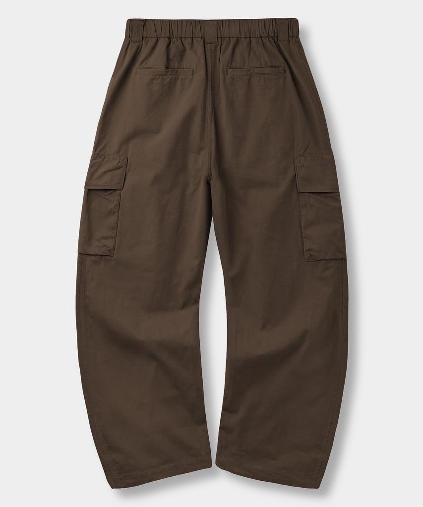 Dimiteulibeullaeg [Summer] Vlad Curved Elastic Waist Cargo Pants_Brown