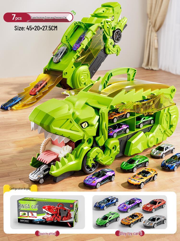 Dinosaur Devour Car Track Toy for Boys - Educational Inertial Vehicle Set & Gift