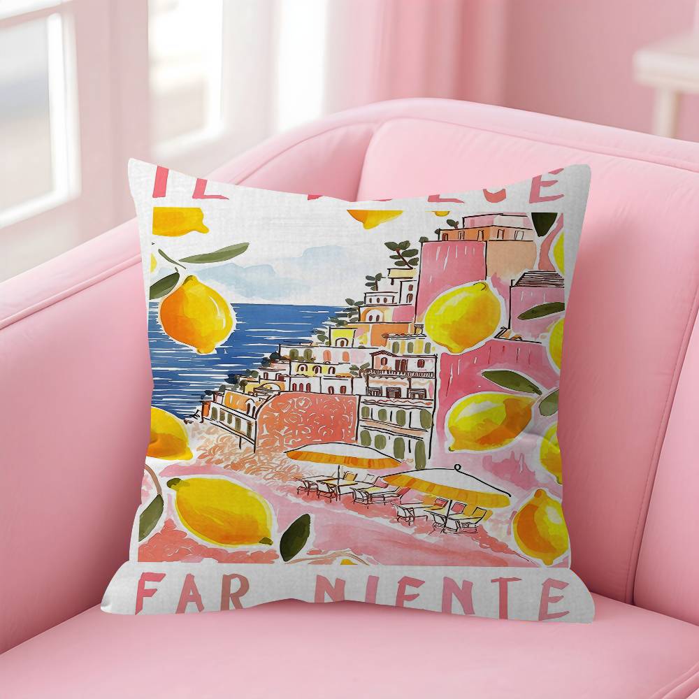 La Dolce Vita Lemon Pillow Gift Home Office Decoration Pillow Bedroom Sofa Car Cushion CoverPillow Case