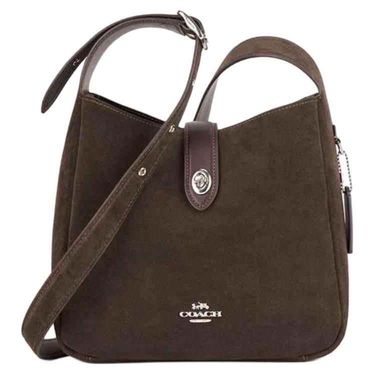 COACH Hadley Cow Leather Crossbody Bags Medium Women's Dark Coffee Color CW004-SVES