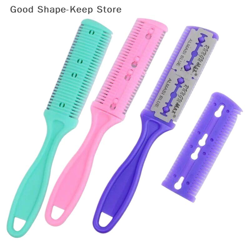 5Pcs Professional Hair Cutting Comb Set with Razor Blades Hair Trimmer Thinning Tool Kit for Barbers Salon Use