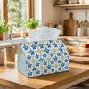 1pc Retro Geometric Tissue Box Cover, Star Grid High-Quality, Durable, Lightweight, Foldable Storage, Ideal for Living Room And Dining Room Decor, Kit