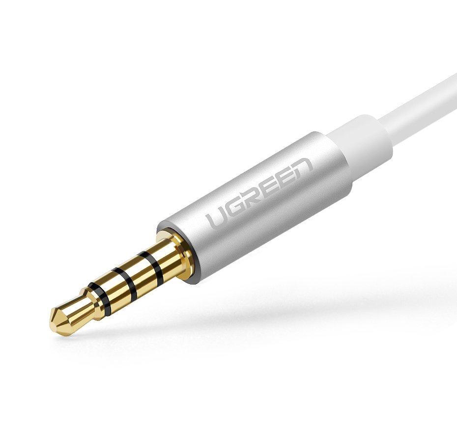 Headphone Splitter Adapter Mini Jack 3.5mm Aux Microphone Silver