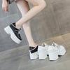 Fashion 11cm  Cow Genuine Leather High Brand Autumn Spring Chunky Sneakers Females Casual Ladies Vulcanize Women Platform Designer