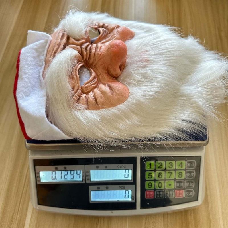 Santa Mask Costume Christmas Santa Costume Accessories for Christmas Party, Santa Mask Costume with Santa Hat and Beard