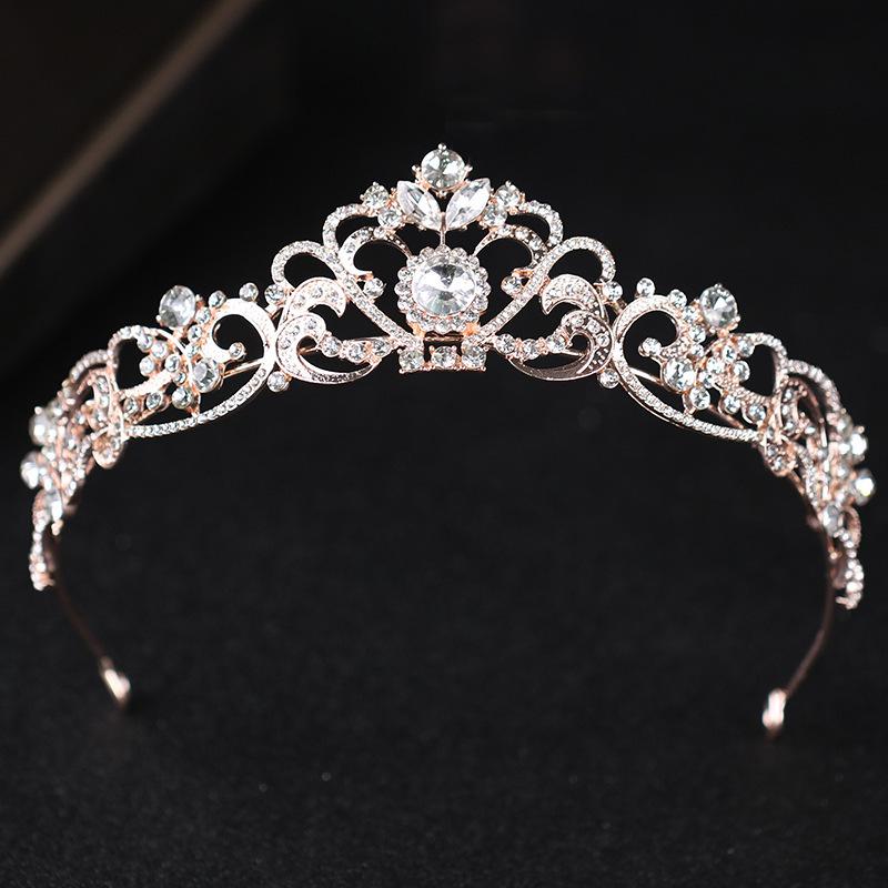 European Rhinestone Bridal Headpiece Wedding Veil Crown and Hair Accessories Headband