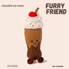 Chocolate Ice Cream Waffle Cone Popsicle Doll Latte Milk Tea Cake Plush Toy for Kids