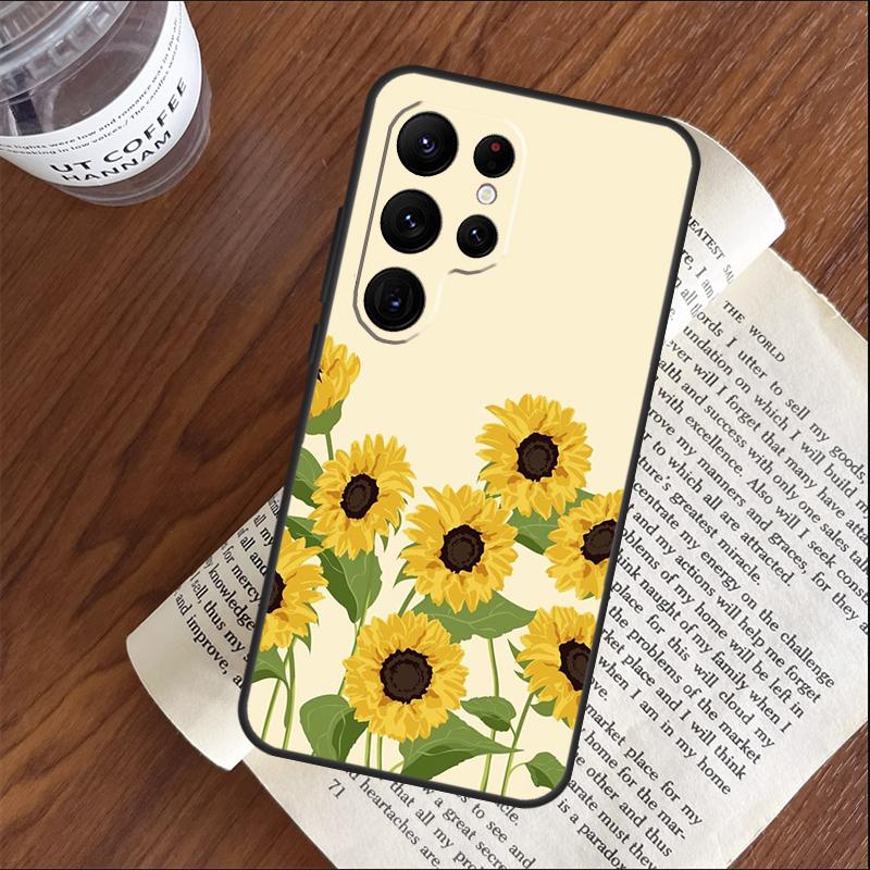 Vintage Sunflowers Case For Samsung Galaxy S26 Ultra S25 S24 S23 S21 S22 Ultra S10 S20 Plus S25 FE Cover Coque