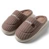 Simple wool slippers autumn and winter indoor home dormitory warm velvet soft bottom couple cotton slippers