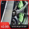 Car Sticker Tesla 4PCS 56mm Car Wheel Center Hub Emblem Sticker For Tesla Emblem Model S Model X Model 3 Roadster Cybertuck Auto