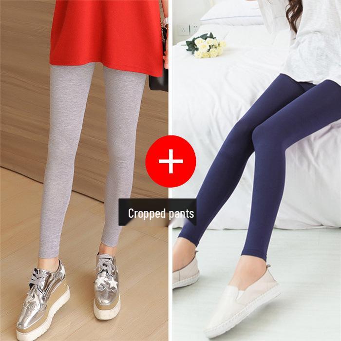 Leggings da Yoga Neri Elasticizzati in Modal da Donna - Taglie Forti, Lunghezza 3/4, Sottili per Primavera & Autunno