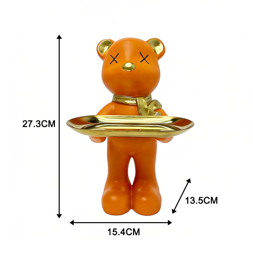 Cute Bear Tray Decorative Item - Key Storage for Entrance - Luxury Home Decor - Living Room Entrance Desktop Decoration Item