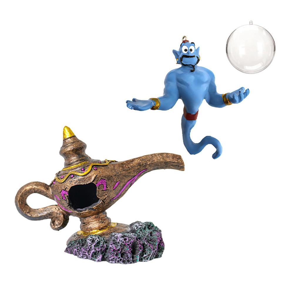 

Unique Fairy Tale Decor for Aquarium Aladdin Magic Lamp Fish Tank Ornament Resin Aladdin Style Creative Landscape Ornament for Aquarium