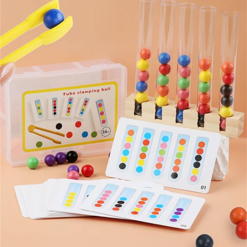 Farbsortier-Klammerperlen-Spielzeug Feinmotorik-Förderung Bildungs-Sensorische Entwicklungsaktivität für Vorschulkinder
