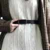 Stylish Black Women's Belt With Smooth Buckle For Dresses Sweaters And Jeans