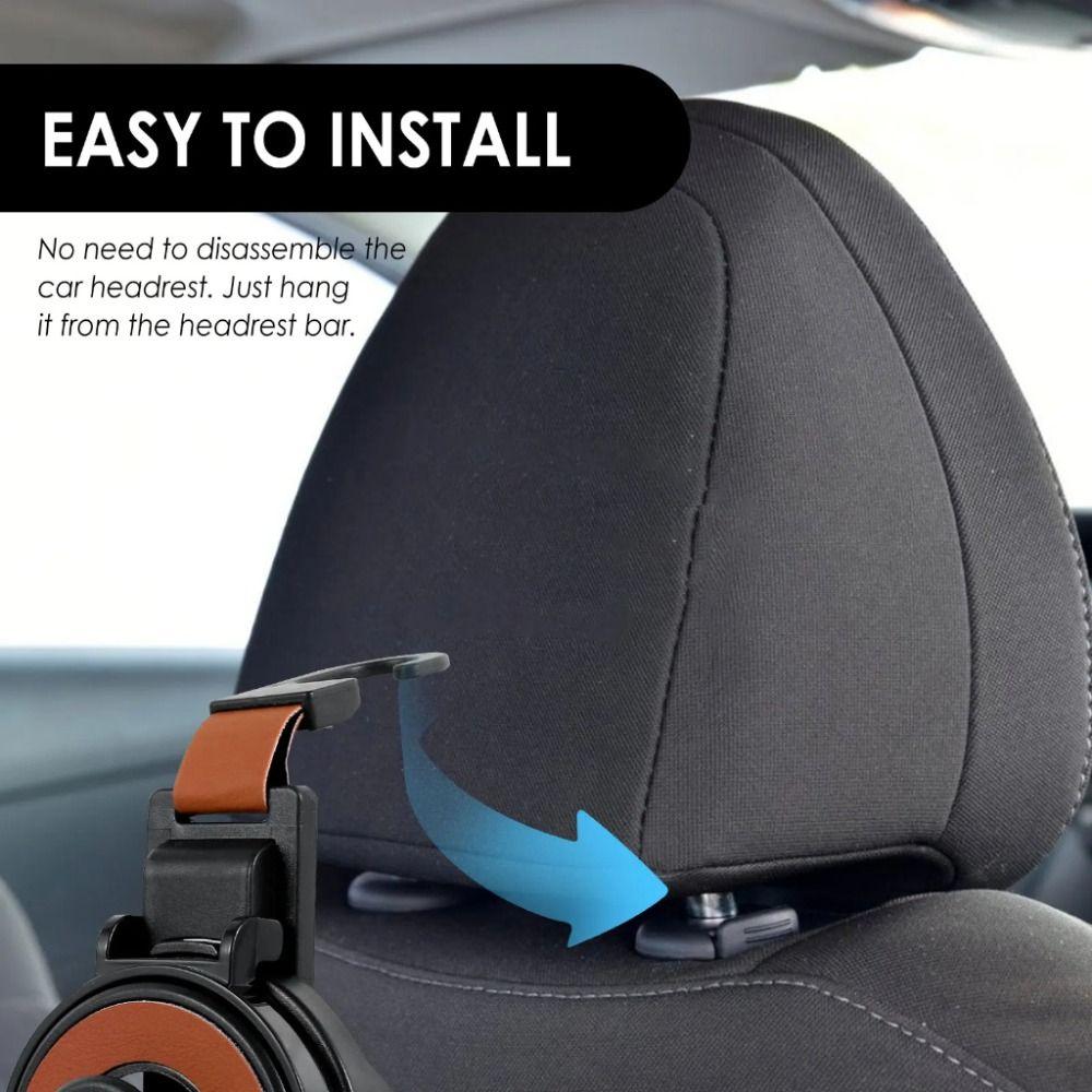 Gancio Multifunzione per Poggiatesta Sedile Auto Comodo Portatile Portabicchieri Pieghevole Organizer per Sedile Posteriore