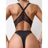 Outfitgirl Fashion Style Lace Splicing Cross Beauty Back Sexy Perspective Jumpsuit Sexy Sexy Seduction