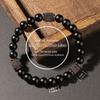 Festive Gifts Matte Onyx Lava Rock Beaded Bracelet With Copper Spacers Minimalist Fashion Jewelry For Men Women Daily Wear Simple Versatile Accessory