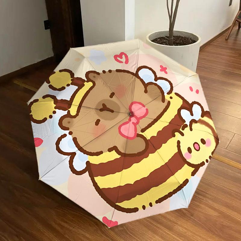 1pc Bee-themed Capybara Automatic Open/Close Umbrella, Halloween &  Gifts - Ideal for Daily, Formal, Party Use, Durable Canopy yy251011002
