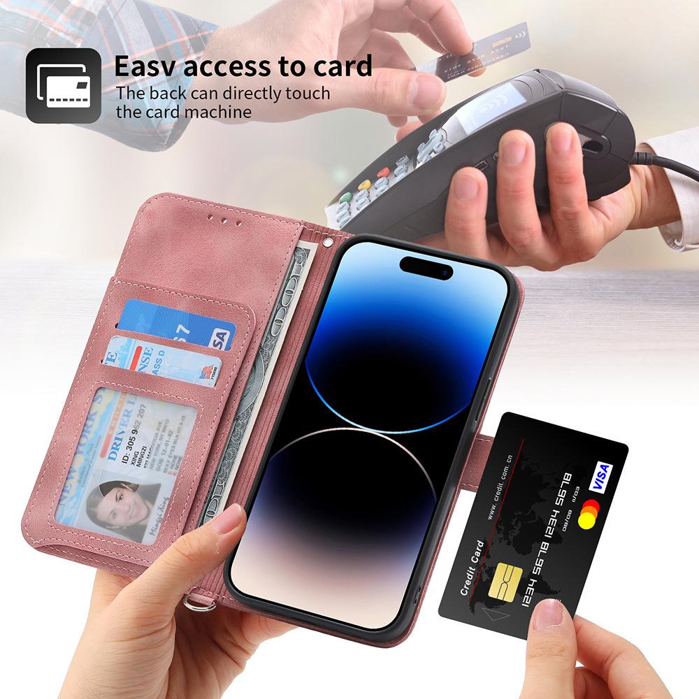 Applicable To A55 Mobile Phone Case, Embossed Leather Case, Samsung A15 Wallet Wallet, All-inclusive Card Insertion, Fashionable Men's and Women's Mo
