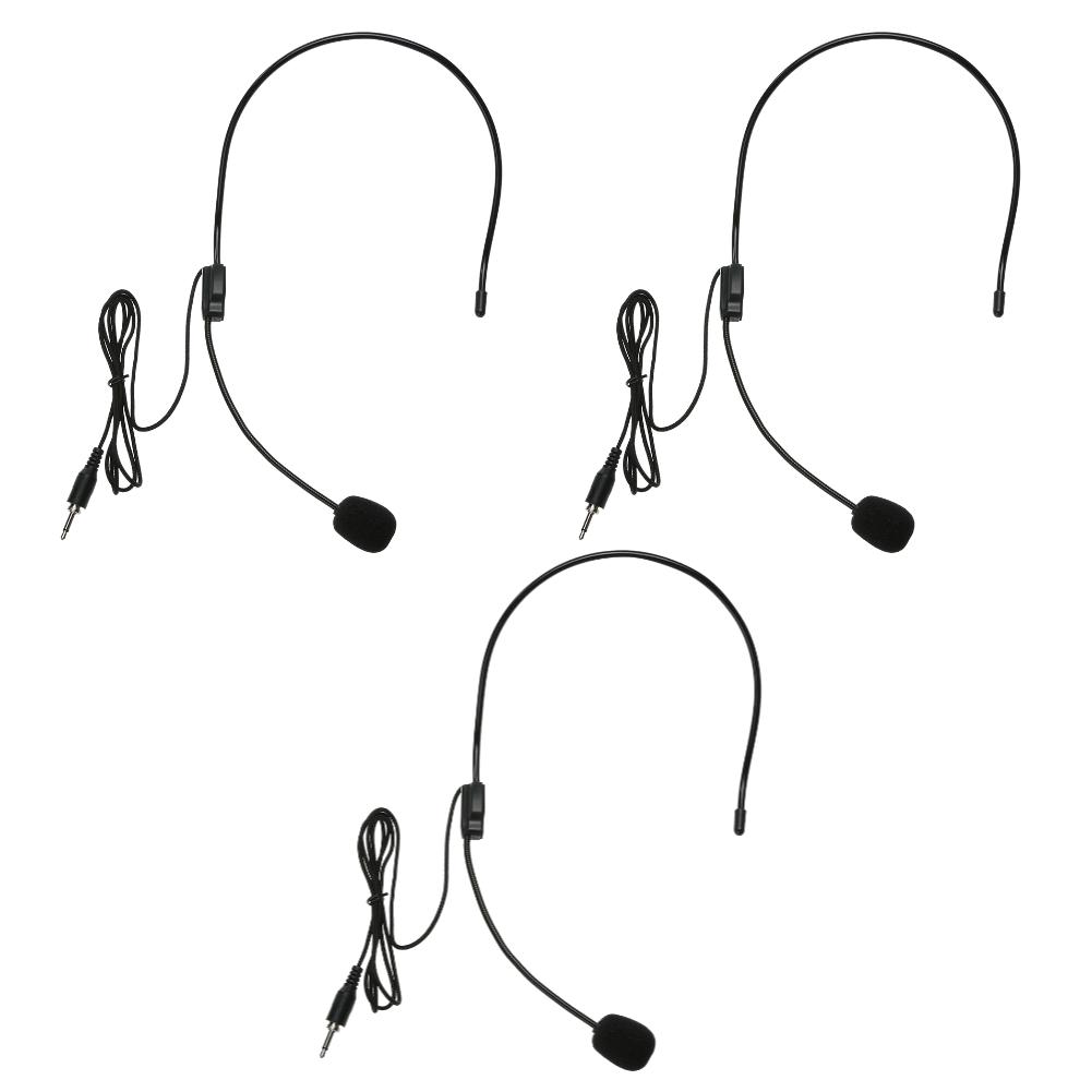 Mini Portable Head Microphone Lightweight Condenser 3.5mm Jack Handsfree Teacher Microphone for Teaching Tour Guide
