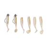 2 Sets Silicone Artificial Fishing Bait with 3D Eyes Soft Fishing Bait for Saltwater FreshwaterGold
